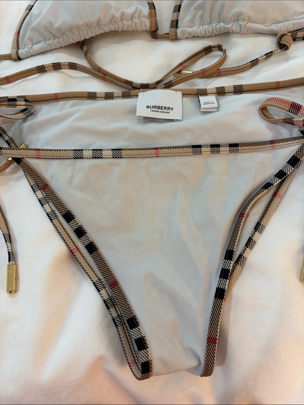 Burberry Beige Bikini with Nova Check Trim - Picture 2 of 7